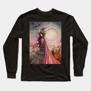 The Fanciful Witch Halloween Fantasy Art by Molly Harrison Long Sleeve T-Shirt